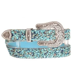 Kamberley Stone Overlay Leather Belt