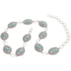 Kamberley Turquoise Oval Concho Chain Belt