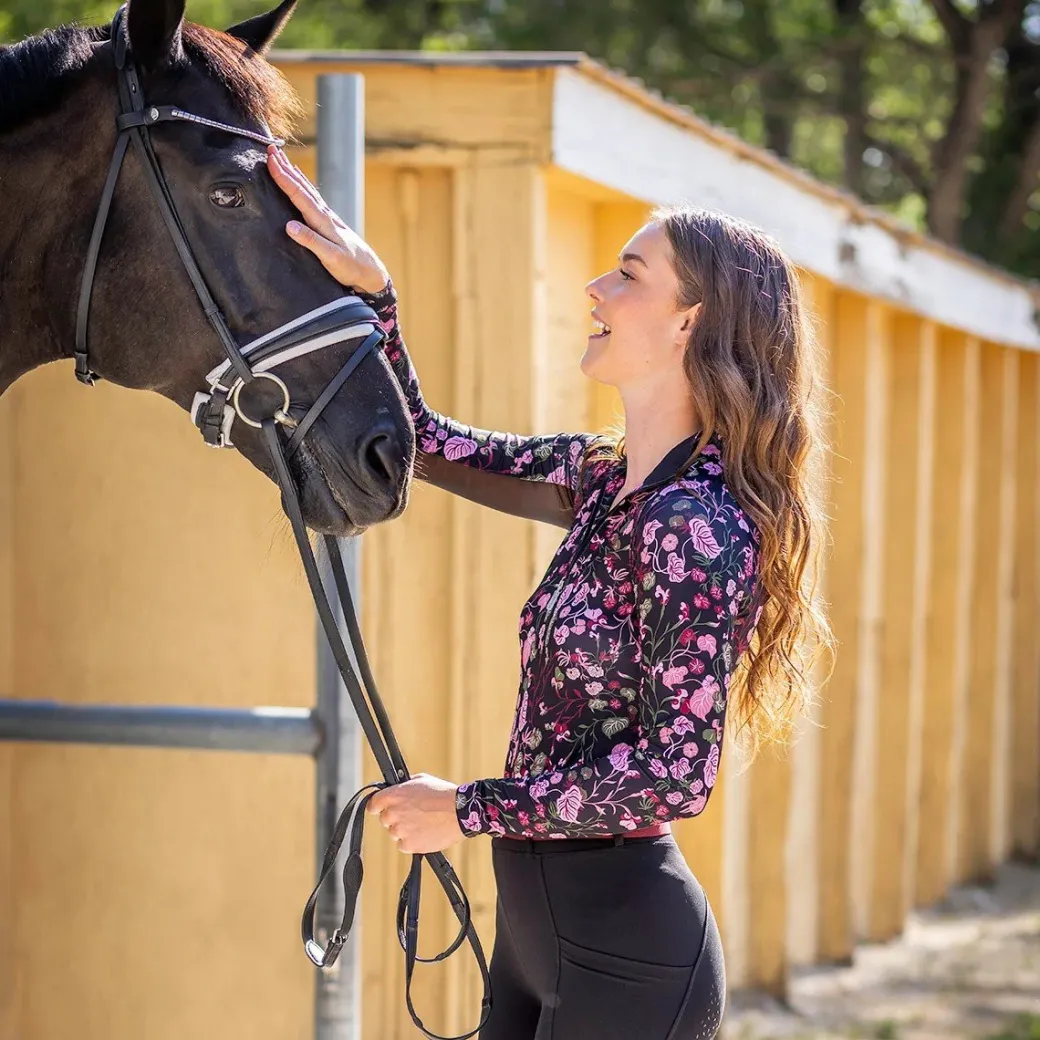 Kastel Denmark Black Begonia 1/4 Zip LS Shirt