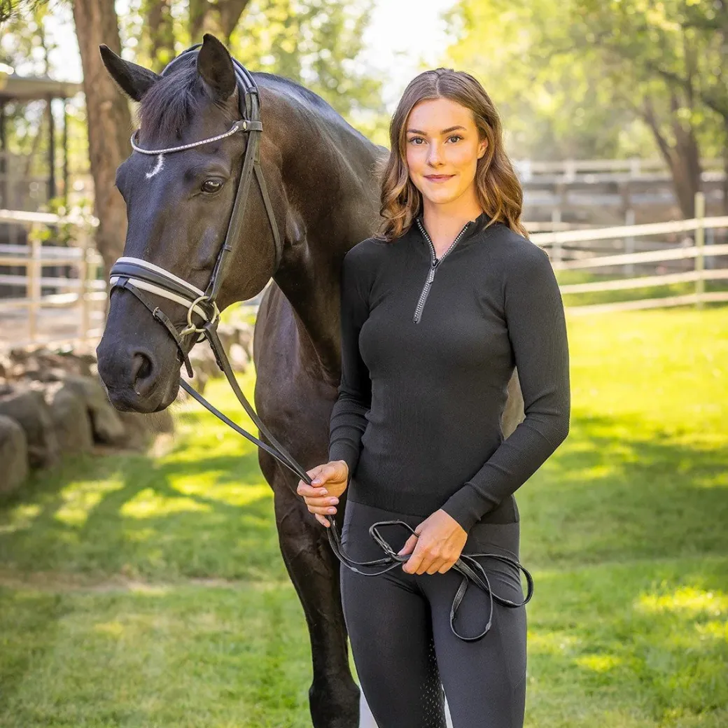 Kastel Denmark Crystal Zip Ribbed Sweater