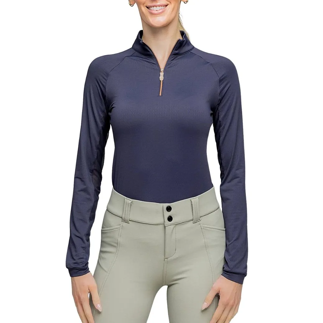 Kastel Denmark Navy with Rose Gold Zip LS Shirt