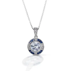 Kelly Herd Blue Spinel Halo Pendant