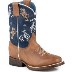 Kids Roper Rodeo Square Toe Cowboy Boots