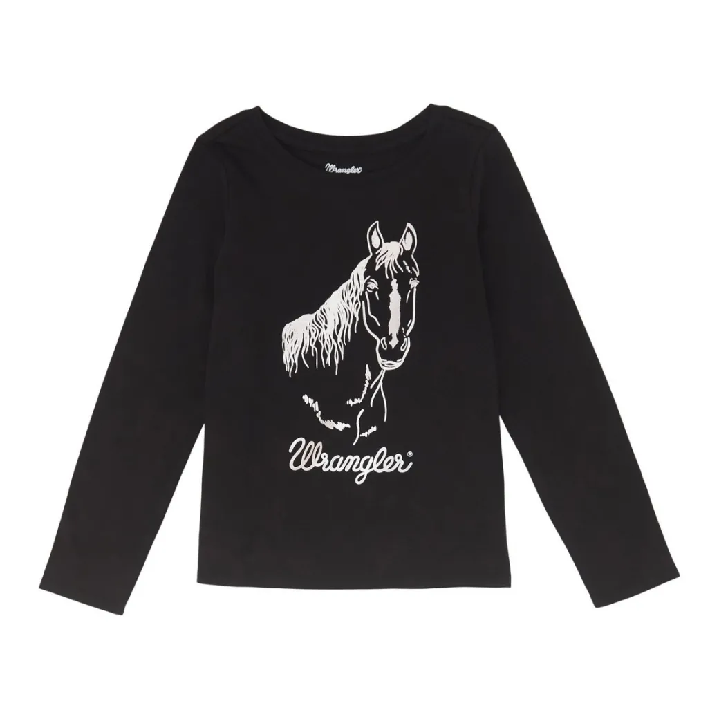 Kids Wrangler Metallic Horse LS Tee