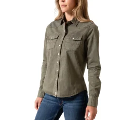 Kimes Ranch Kaycee Army Denim Top