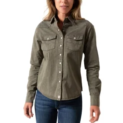 Kimes Ranch Kaycee Army Denim Top