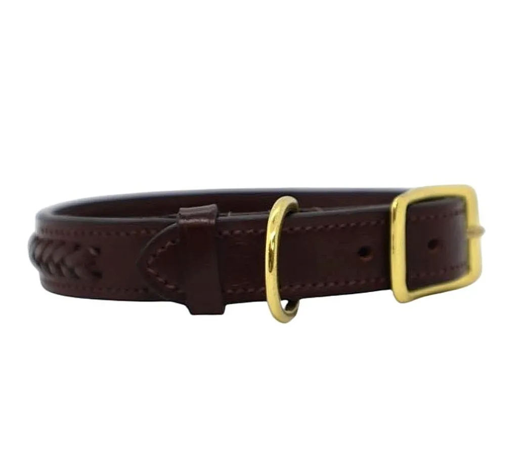 KL Select Braided Leather Dog Collar