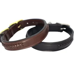 KL Select Braided Leather Dog Collar