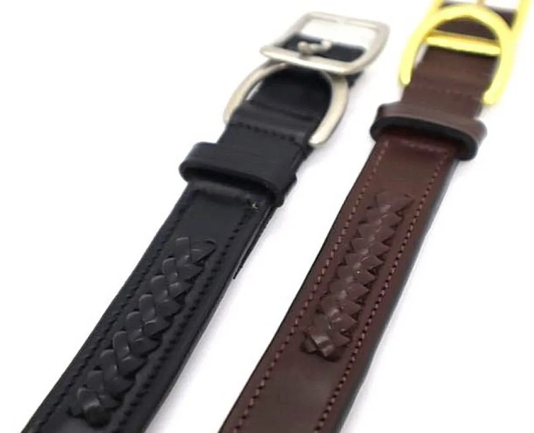 KL Select Braided Leather Dog Collar