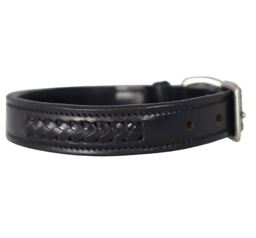 KL Select Braided Leather Dog Collar