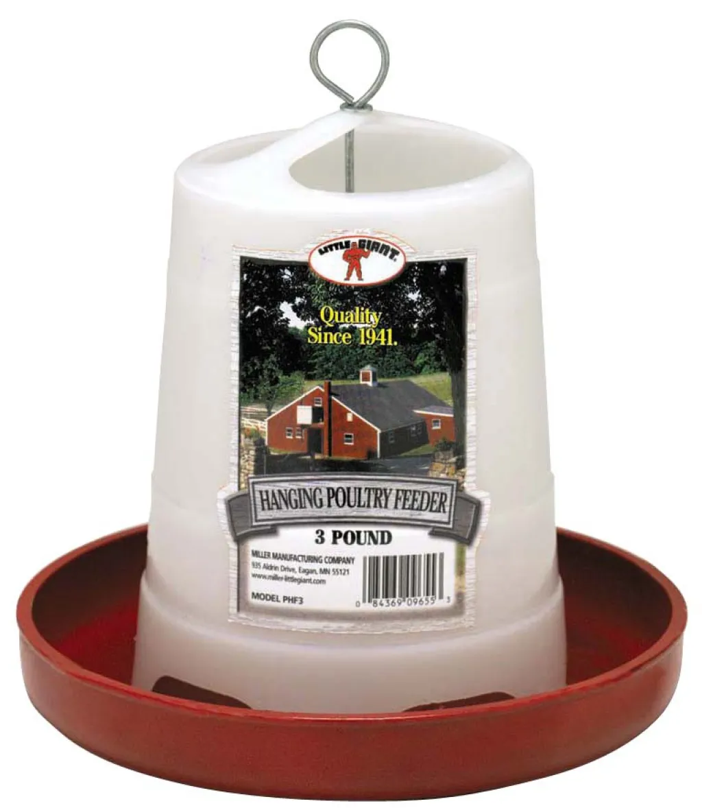 Little Giant 3 Pound Plastic Hanging Poultry Feeder