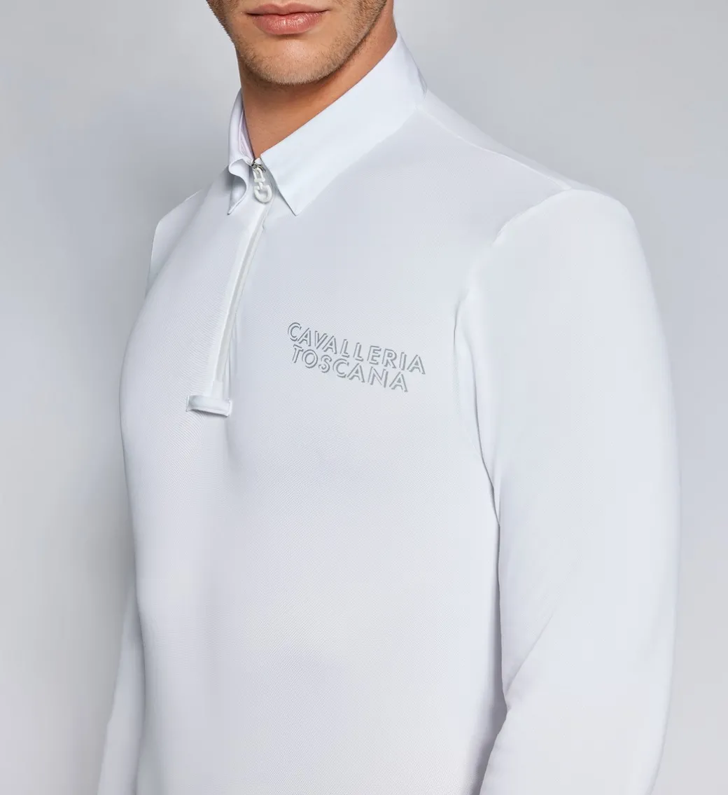 Men's Cavalleria Toscana Piqué Zip LS Polo