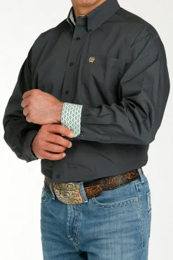 Men's Cinch Charcoal Solid LS Shirt
