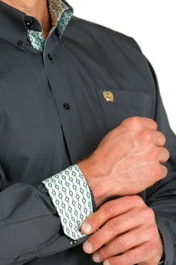 Men's Cinch Charcoal Solid LS Shirt