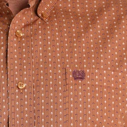 Men's Cinch Classic Fit Brown Geo Stripe LS Shirt