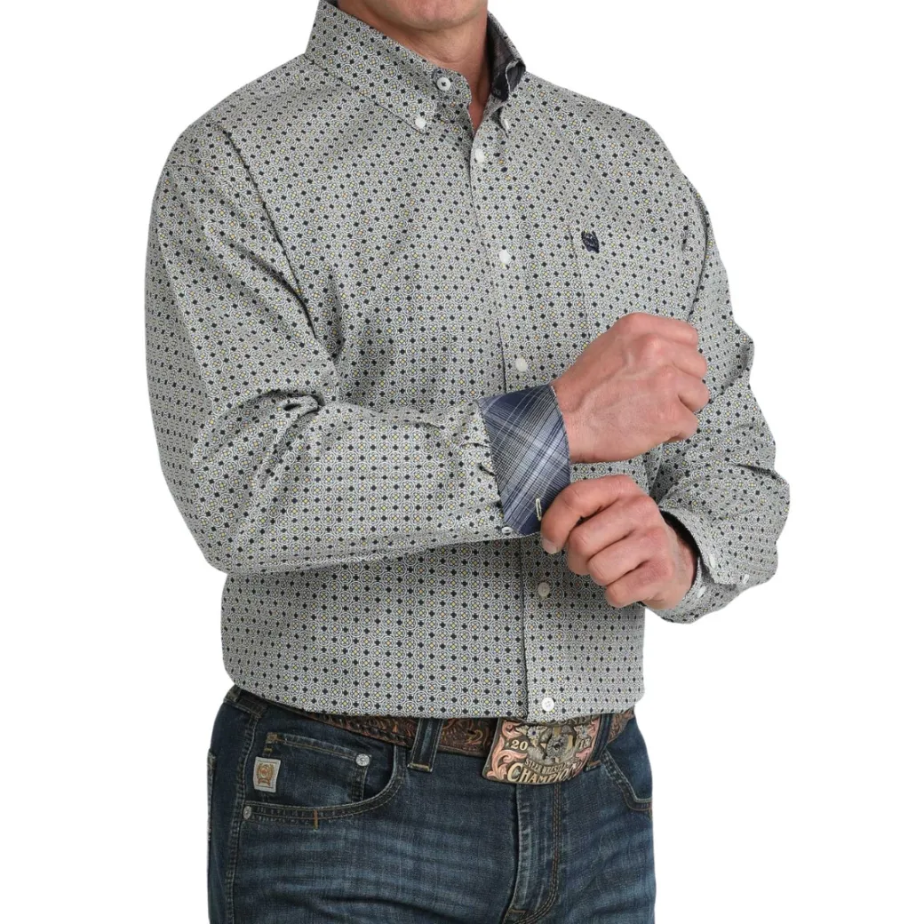 Men's Cinch Classic Fit Geo Print LS Shirt