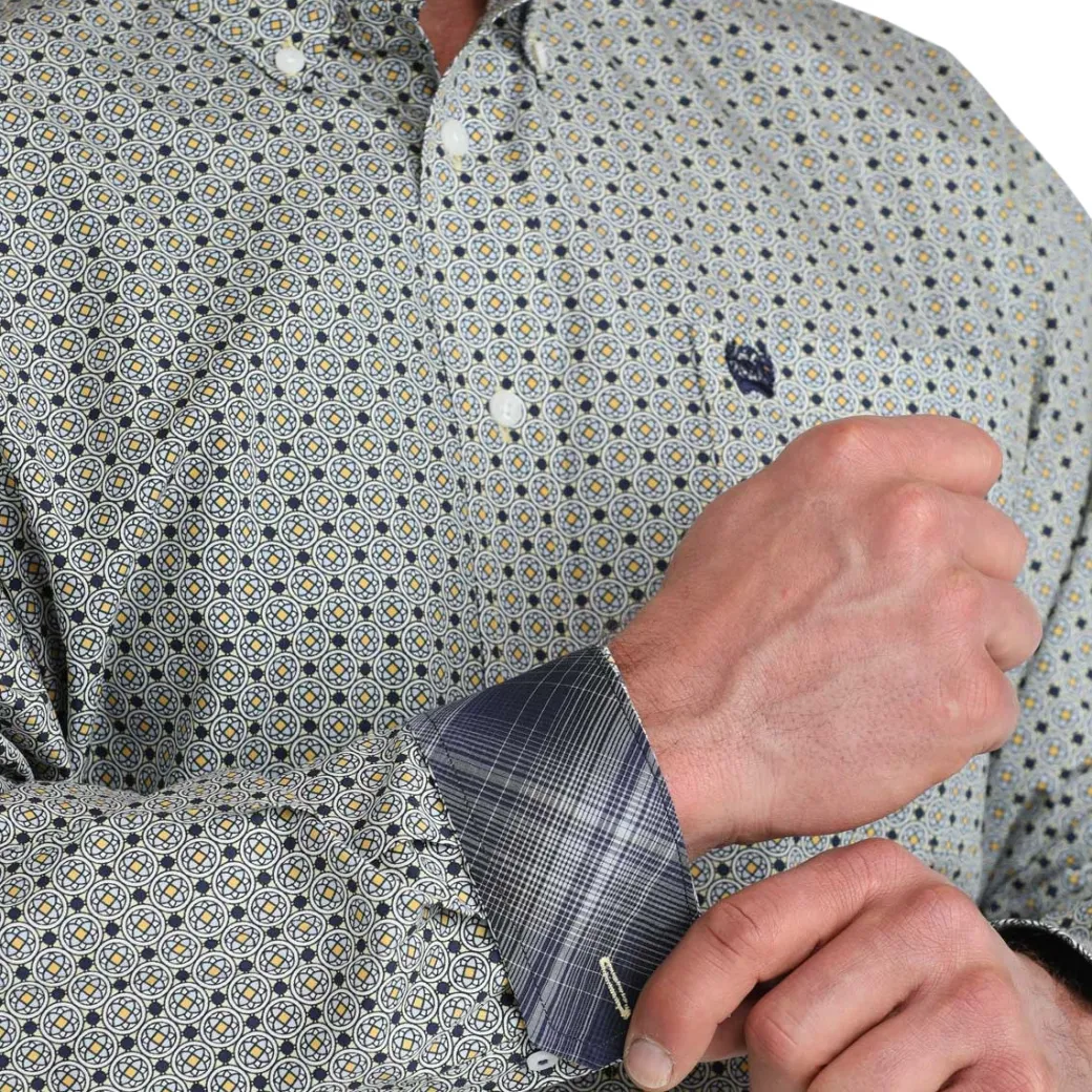 Men's Cinch Classic Fit Geo Print LS Shirt