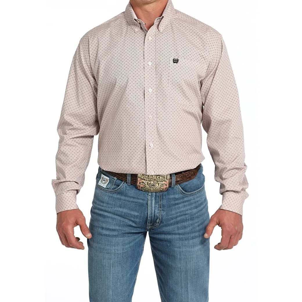 Men's Cinch Classic Fit Pink Print LS Shirt