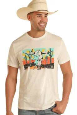 Men's Rock & Roll Denim Skull T-Shirt