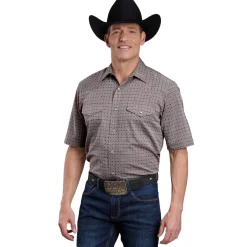 Men's Roper Grey Jacquard Short Sleeve Snap Shirt
