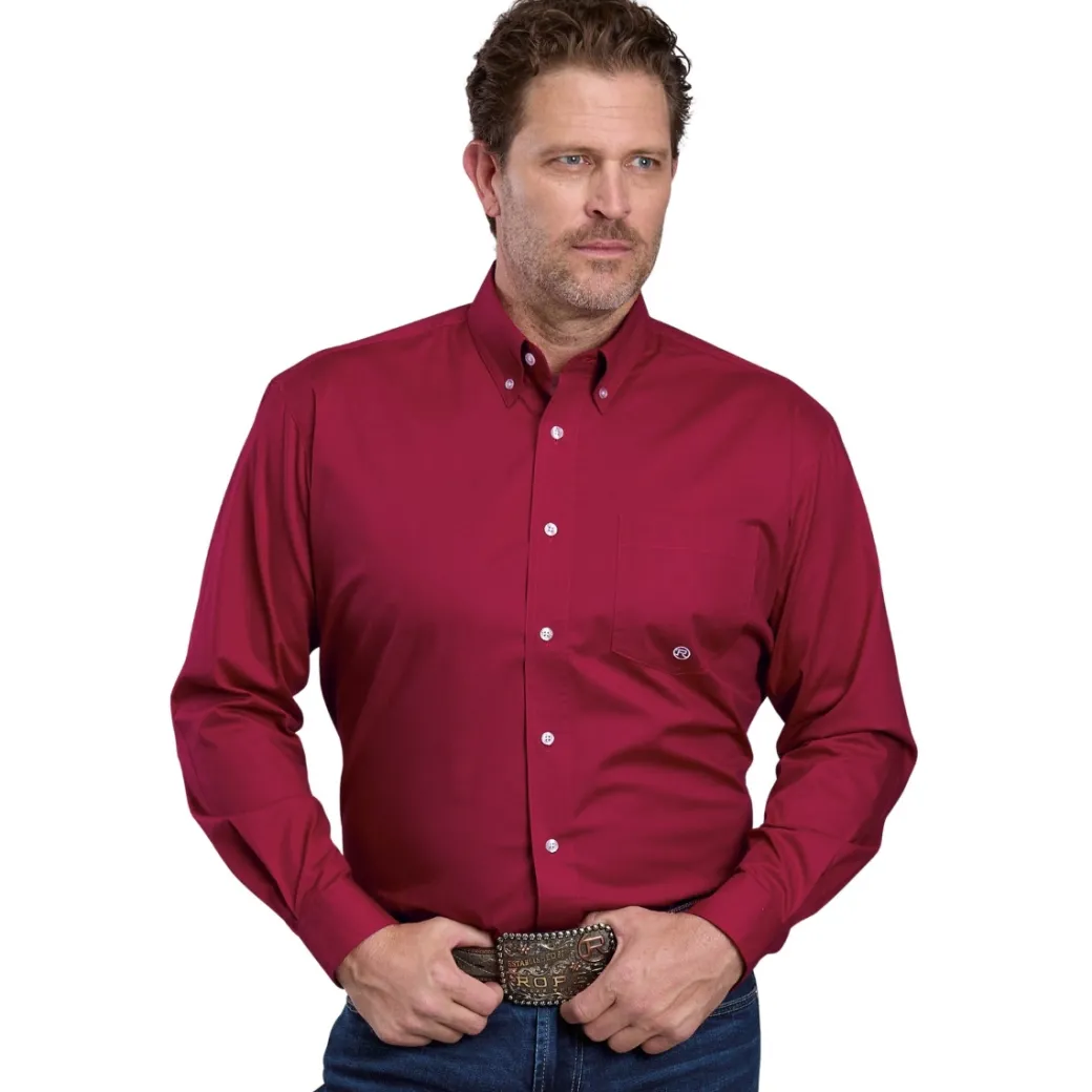 Men's Roper Red Button Down Long Sleeve Shirt