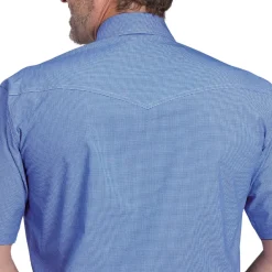 Men's Roper Stretch Blue Check SS Shirt