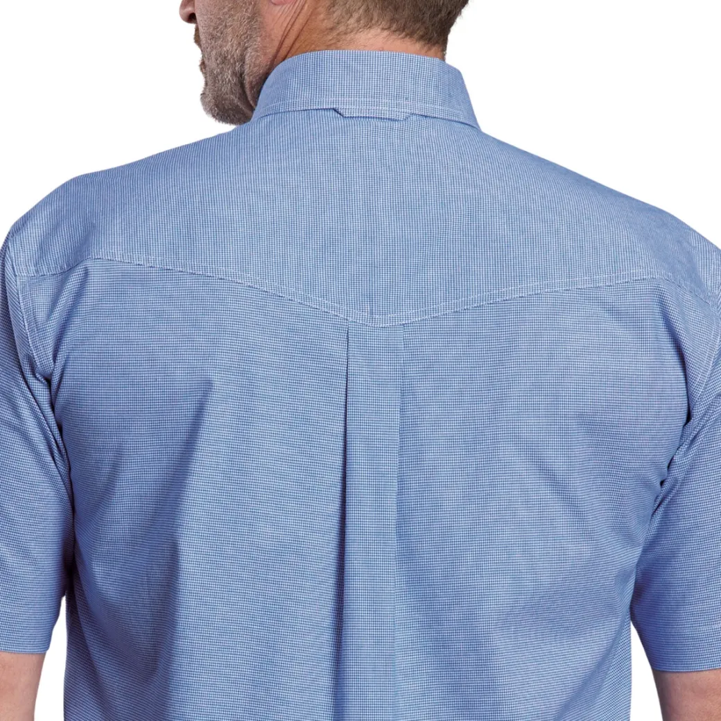 Men's Roper Stretch Blue Mini Check SS Shirt