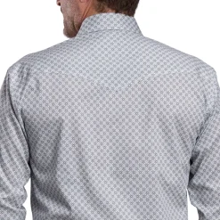Men's Roper Stretch Grey Print LS Snap Shirt