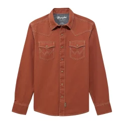 Men's Wrangler Retro Premium Clay Red Snap Shirt