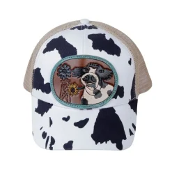 Myra Cow Theme Leather Patch Caps