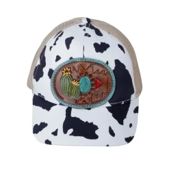 Myra Cow Theme Leather Patch Caps