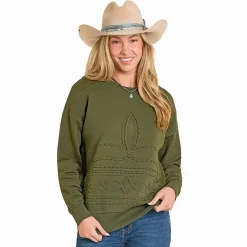 Panhandle Embossed Boot Stitch Sweatshirt