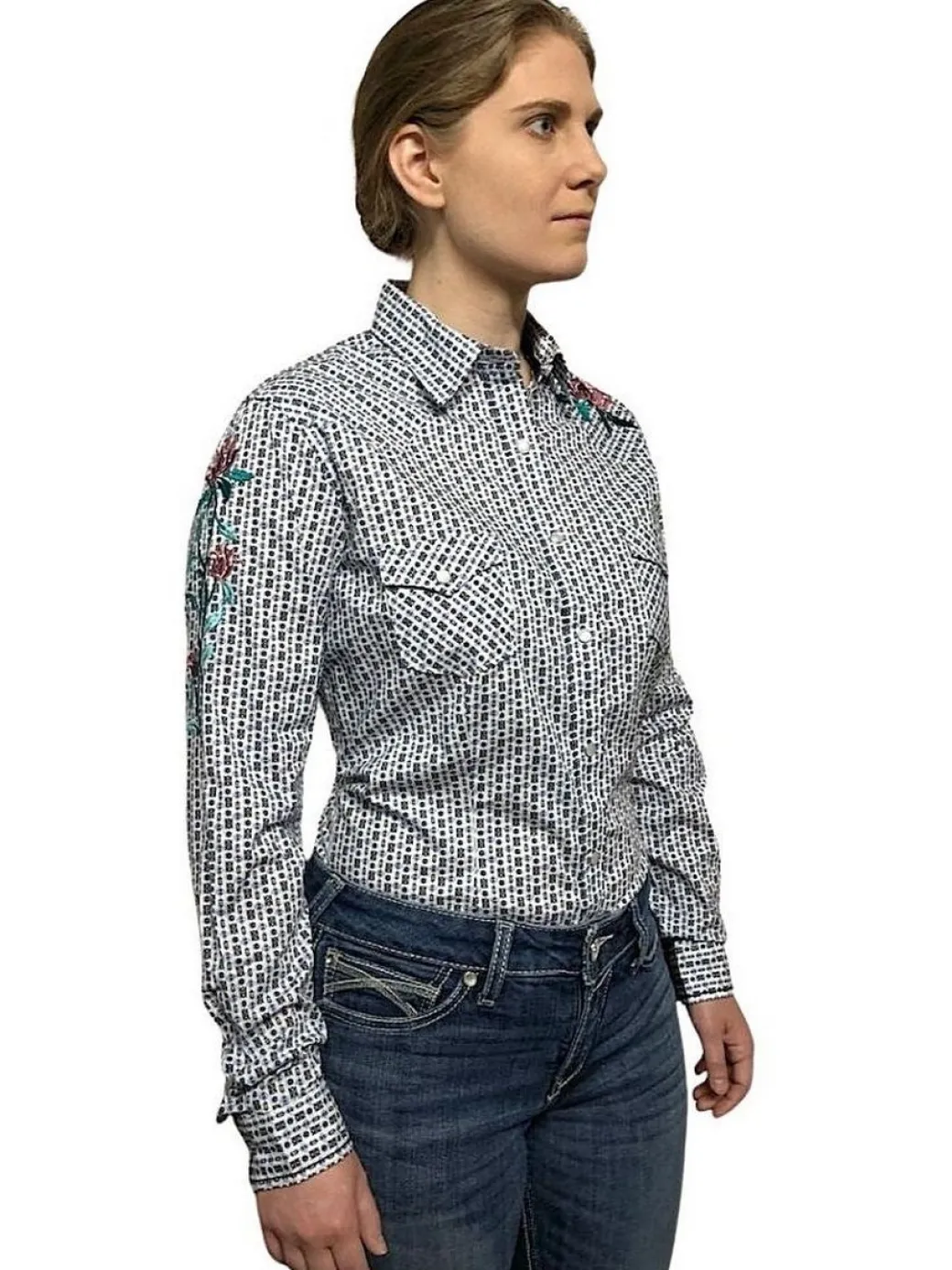 Panhandle Flex Embroidered Print LS Shirt