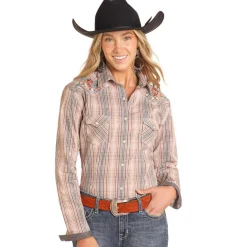Panhandle RS Flex Tan Plaid Snap Shirt