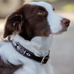 Pénélope Pearl Leather Dog Collar