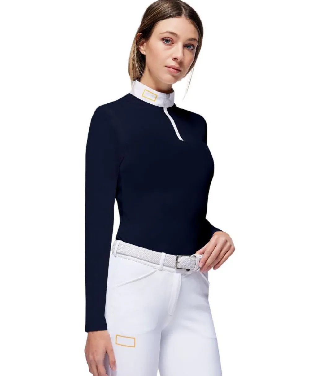 Rider's Gene Zip Competition LS Polo Navy