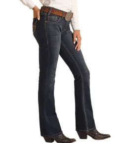 Rock & Roll Denim Brown Embroidery Jeans