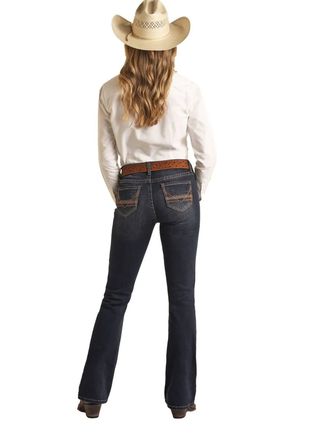 Rock & Roll Denim Brown Embroidery Jeans