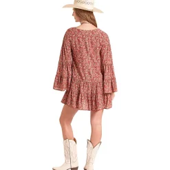 Rock & Roll Denim Flare Sleeve Dress
