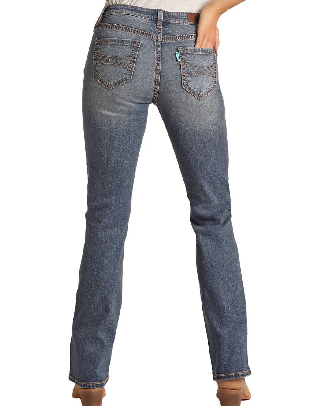 Rock & Roll Denim Hooey Mid Rise Jeans