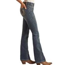 Rock & Roll Denim Horseshoe Embroidery Jeans