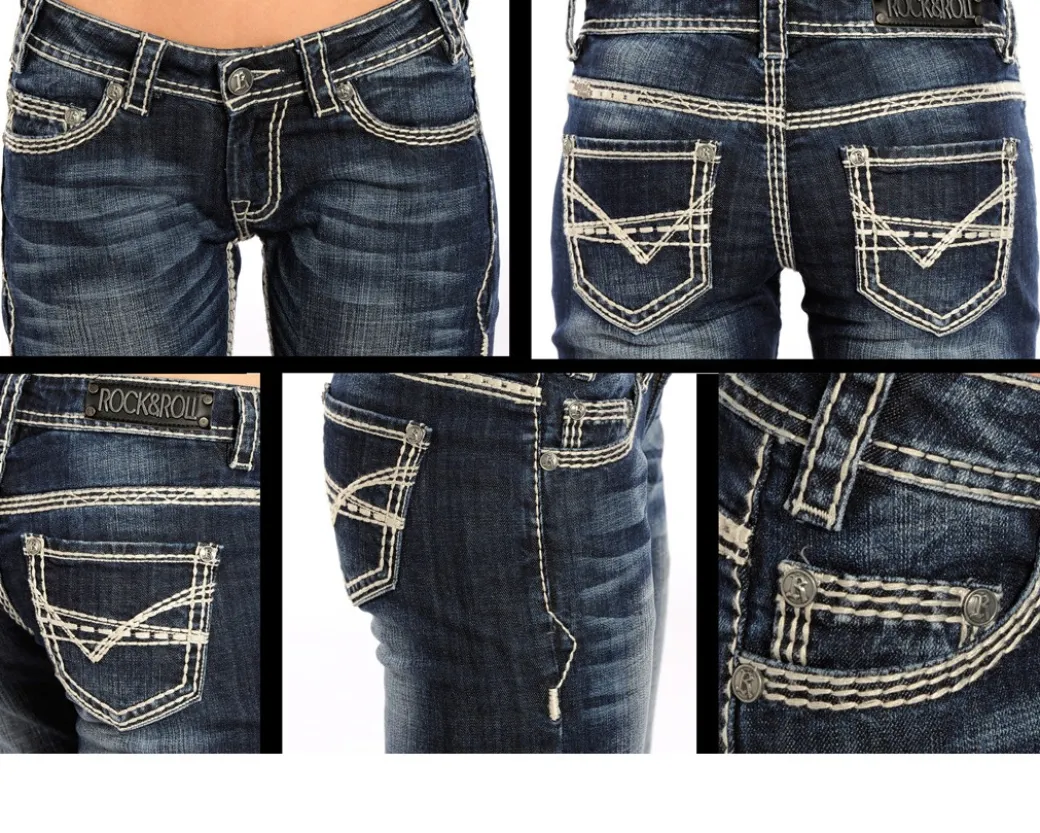 Rock & Roll Denim Mid Rise Riding Jeans