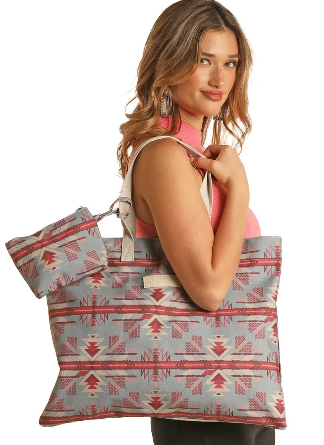 Rock & Roll Denim Printed Tote Bag