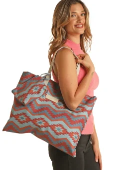 Rock & Roll Denim Printed Tote Bag
