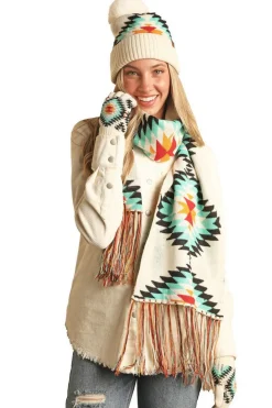 Rock & Roll Denim Scarf, Hat & Glove Set