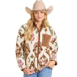 Rock & Roll Denim Sherpa Print Jacket