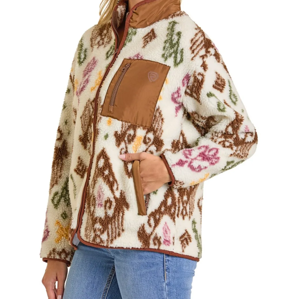 Rock & Roll Denim Sherpa Print Jacket