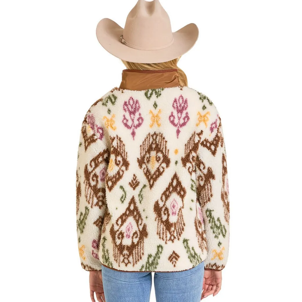 Rock & Roll Denim Sherpa Print Jacket