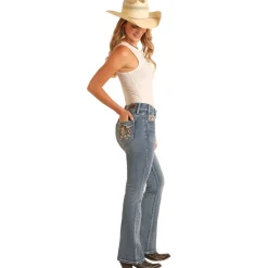 Rock & Roll Denim Steer Head Pocket Jeans