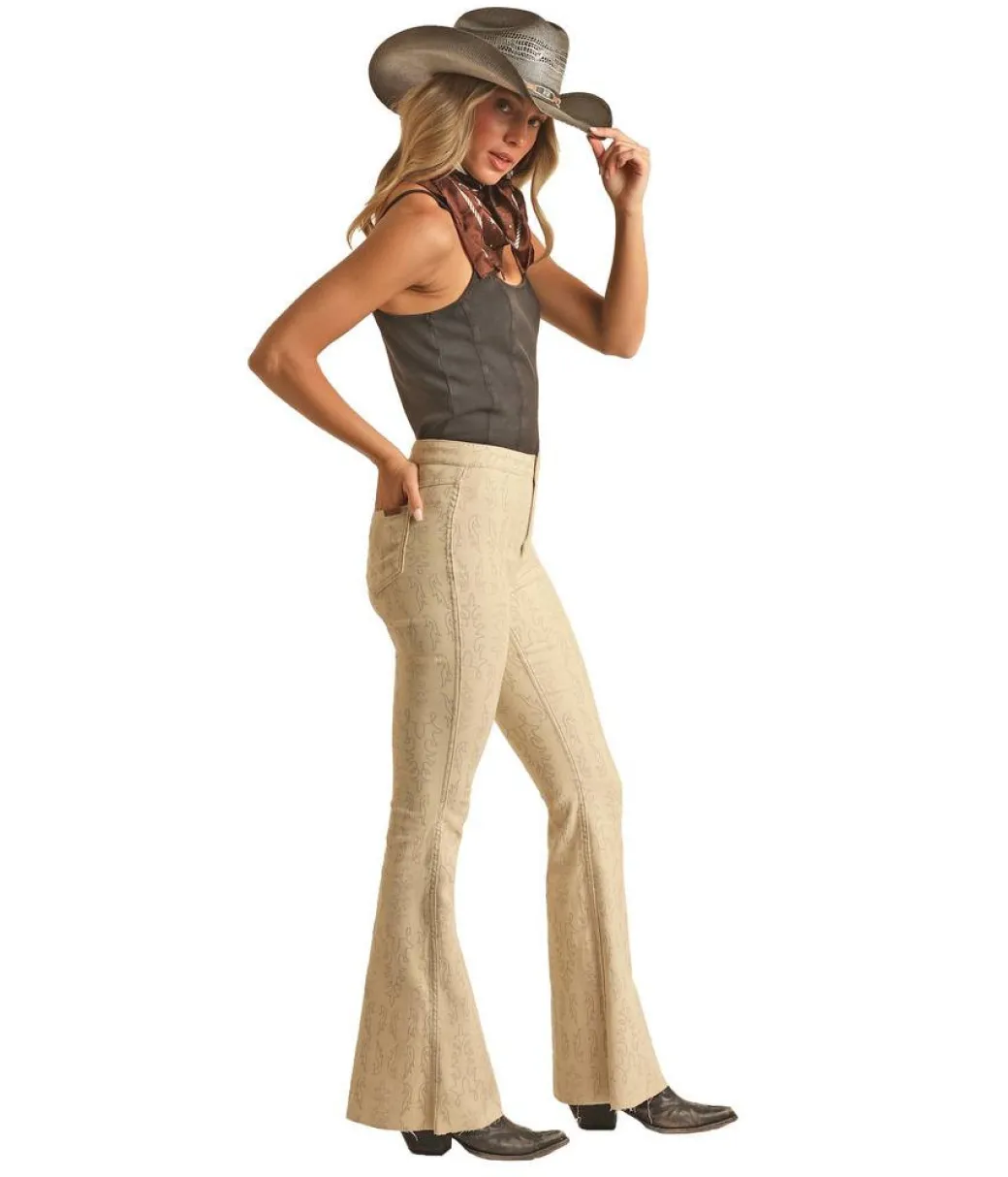 Rock & Roll Denim Stitch Reversible Flare Jeans